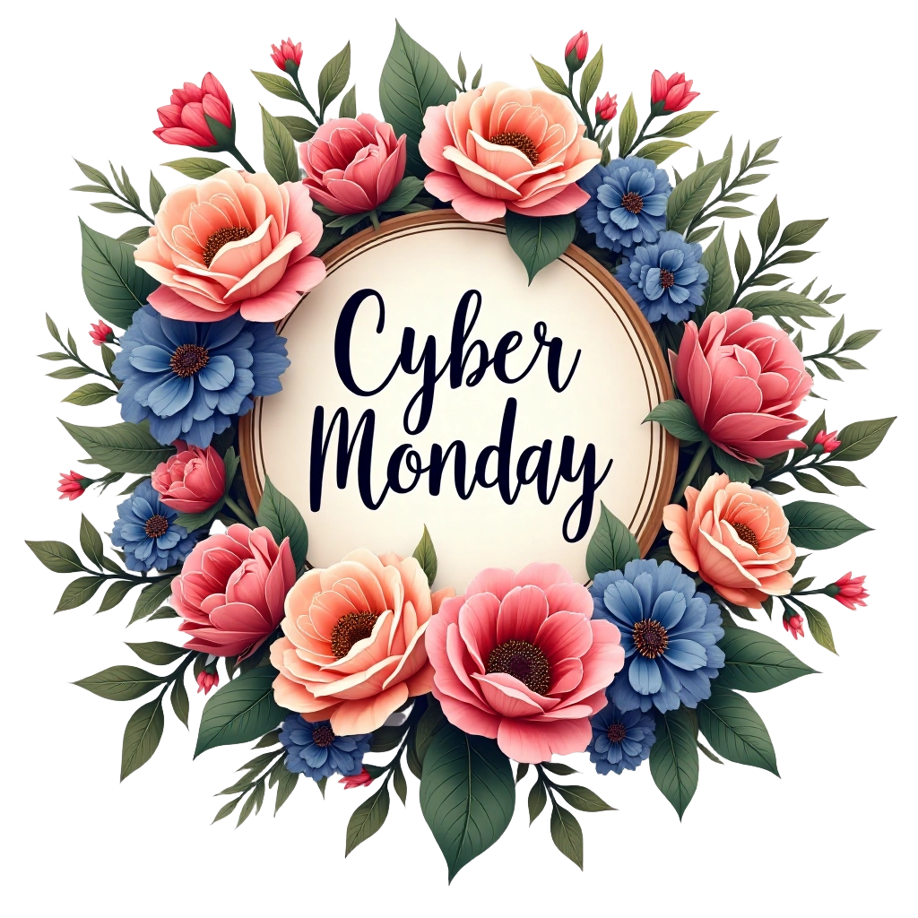 Floral Cyber Monday Wreath